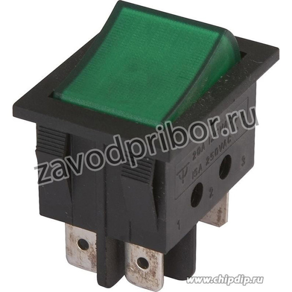 RS-201-6C1 G/B, Переключатель ON-OFF (16A 250VAC) DPST 4P