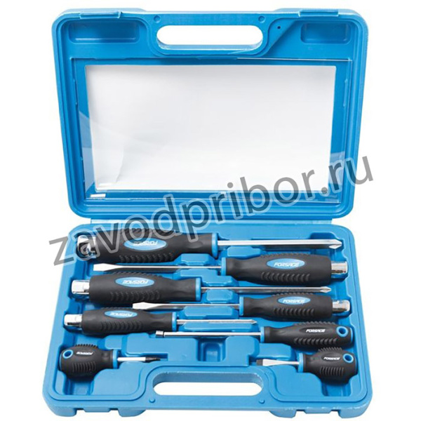 F-7008, Набор отверток силовых магнитных Profi, 8 пр: SL5.5 х 100 мм, SL6.5 х 125 мм, SL6.5 х 38 мм, PH1 х 7