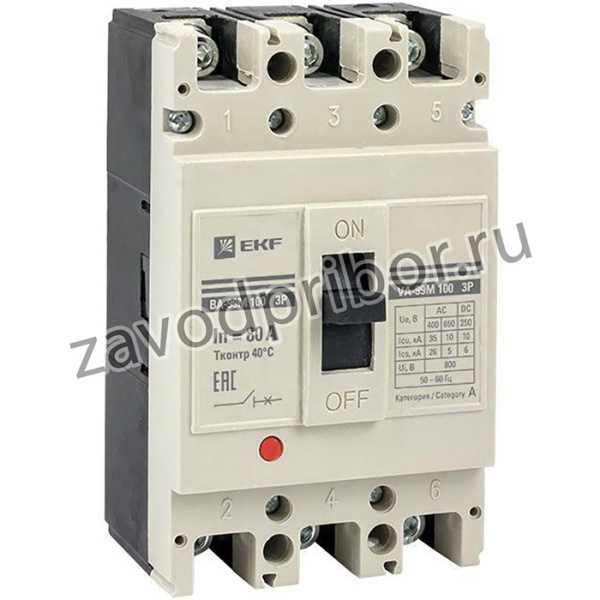 Выключатель автоматический 3п 100/80А 35кА ВА-99М PROxima EKF mccb99-100-80m