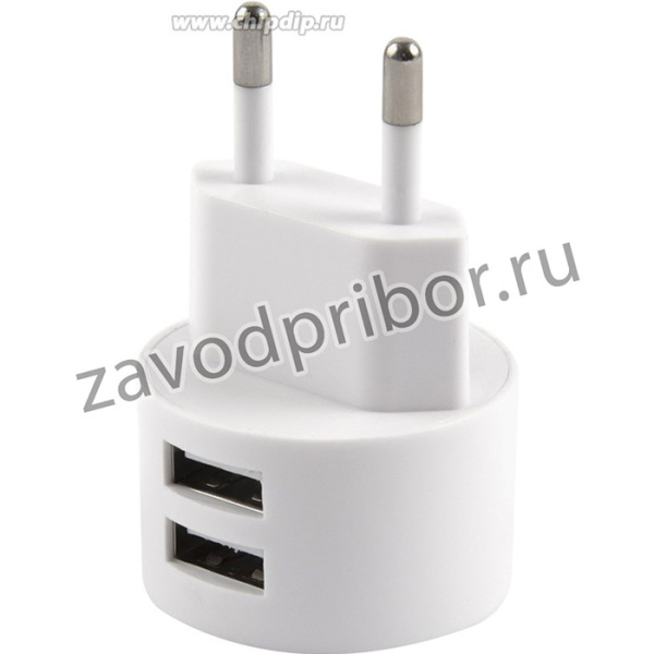 СЗУ USAMS - (Модель Send-Tu Series Set) 2 USB + кабель Micro USB U35, белый (XTXLOGT18MC05)