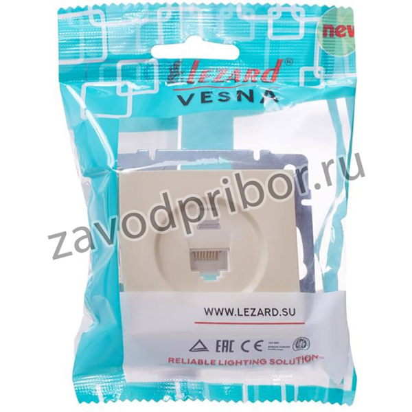 Розетка компьютерная 1-м СП Vesna механизм крем. LEZARD 742-0388-139