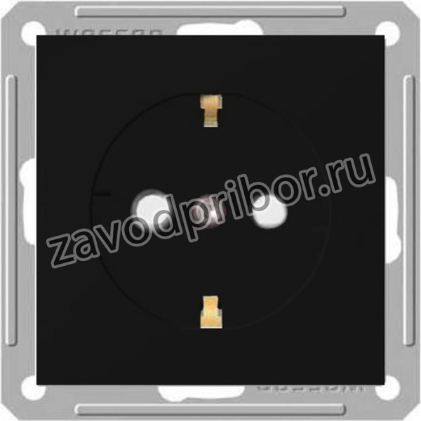 WESSEN 59 Черный бархат Розетка с/з с защитными шторками RS16-152-6-86