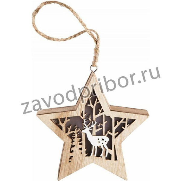 Деревянная фигурка с подсветкой Звездочка 24х13х3.6 см 504-022