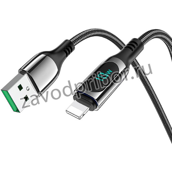 S51 black, Кабель iPhone (5-) 1м черный HOCO