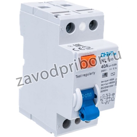 УЗО NL1-63 6kA 2P 40A 30mA тип AC 200213