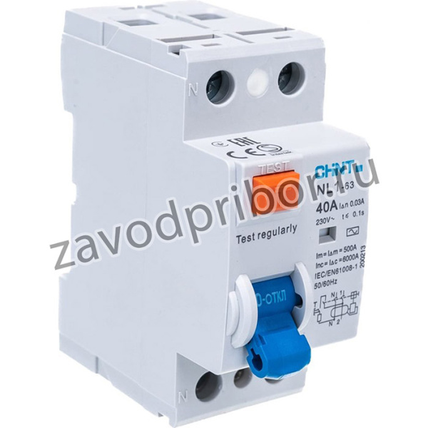 УЗО NL1-63 6kA 2P 40A 30mA тип AC 200213
