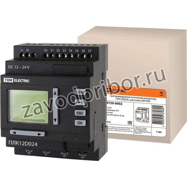 Программируемый логический контроллер ПЛК12D024 с дисплеем 24В SQ0750-0002