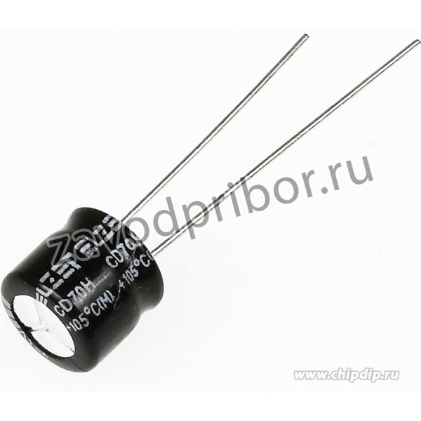 ECAP (К50-35 мини), 47 мкФ, 16 В, 105°, 6X5мм, Конденсатор электролитический алюминиевый миниатюрный