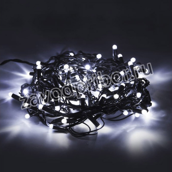 CL44 Гирлянда линейная, 200 LED 5000К, с эффектом стробов, 20 м +1.5м черный шнур, IP65 32976