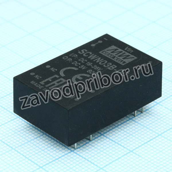 SCWN03B-05, Преобразователь DC/DC, на печатную плату, 3 Вт вход 18-36В выход +5В 600мА