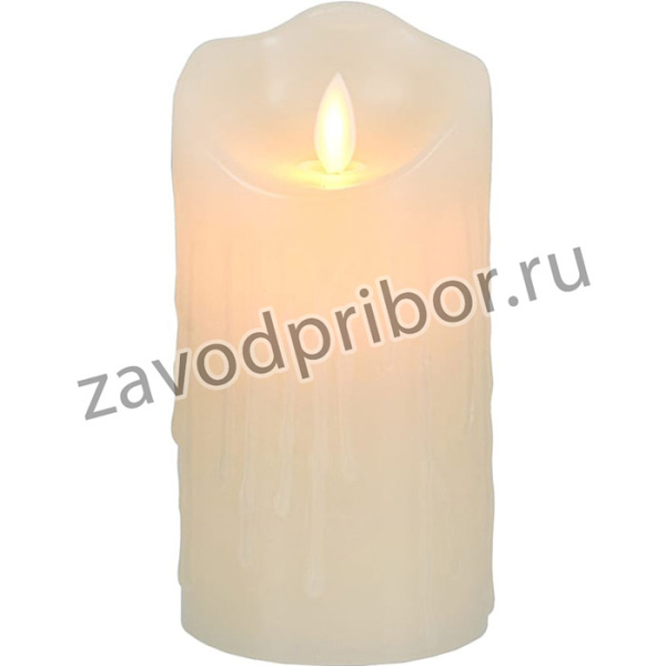 Светодиодная многофункциональная свеча воск, 7.5x15 см, без батарейки, с пультом ДУ 55185