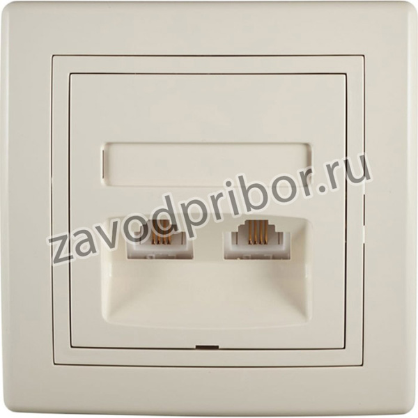 Розетка телефонная PRESTIGE 2xRJ12 6/4 Cat3, бежевая 613.999 113219