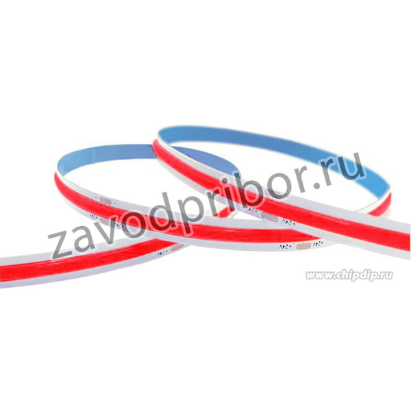 00-363, Лента светодиодная COB, красный, 24В, 14Вт/м, 512SMD/м, 1200Лм/м, IP20, 10мм, 1м