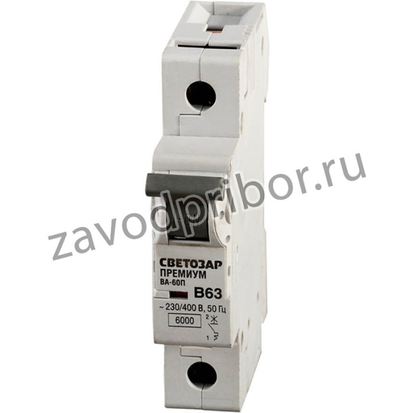 SV-49011-63-B, СВЕТОЗАР 1-полюсный, 63 A "B"откл. сп. 6 кА, 230/400В, Автоматический выключатель (SV-49011-63-B)