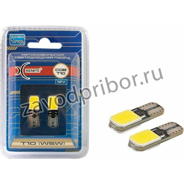 Автомобильная лампа COB T10 5000K /9-15V/Т10 /W5W/Яркость 170 LM /Упак 2 шт/. 1009440