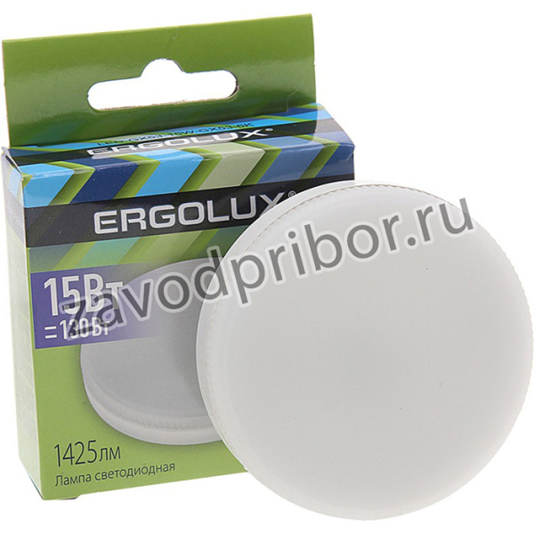 14240, Лампа светодиодная GX53 15W(130W) 220V холодный ERGOLUX