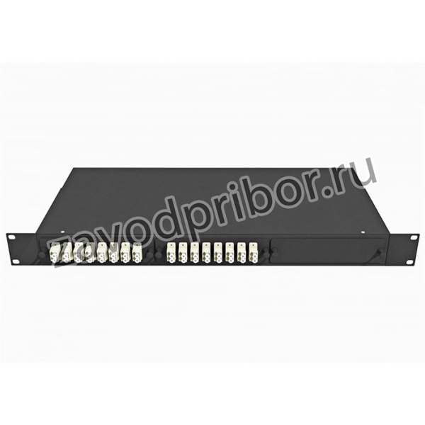 Оптический стоечный кросс 19, 32 пигтейла, укомплектованный, КРС-Top-1U-16LC/ U-DX-OM4-BK