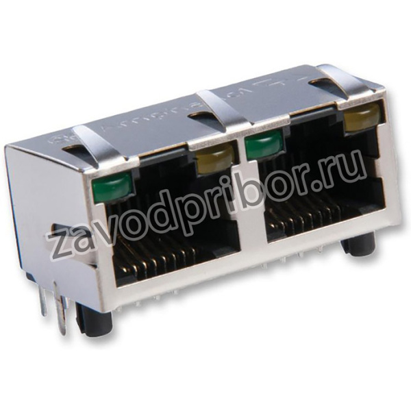 RJHSE-5385-02, Модульный разъем, Cat5, RJ45 Jack, 1 x 2 (Сопряженные), 8P8C, Cat5, Монтаж в Сквозное Отверстие