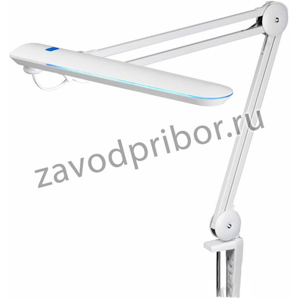 31-0407, Лампа настольная бестеневая, струбцина, Blue Stream, 60 SMD LED, белая