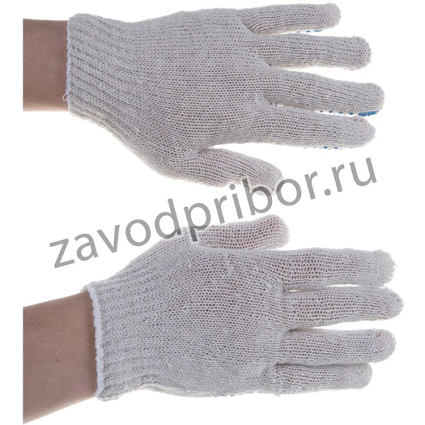 Перчатки бытовые х/б с ПВХ нанесением, 10 класс 10 пар 100/10