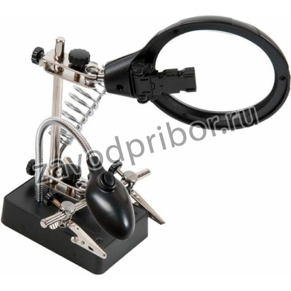 Держатель для пайки с линзой подсветкой и подставкой под паяльник MG16129-C 671927