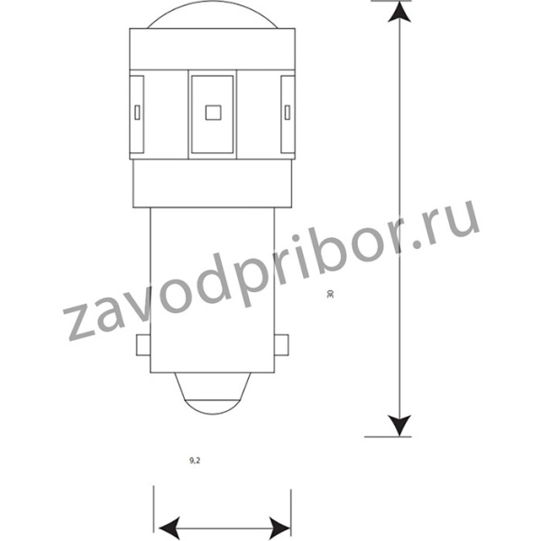 12T8A-32, Лампа светодиодная 12V T4W 4W Маяк 2 шт. картон 12T8A-32