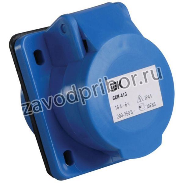 Розетка встраиваемая 16А 2P+E 220В IP44 ССИ-413 IEK PSR41-016-3