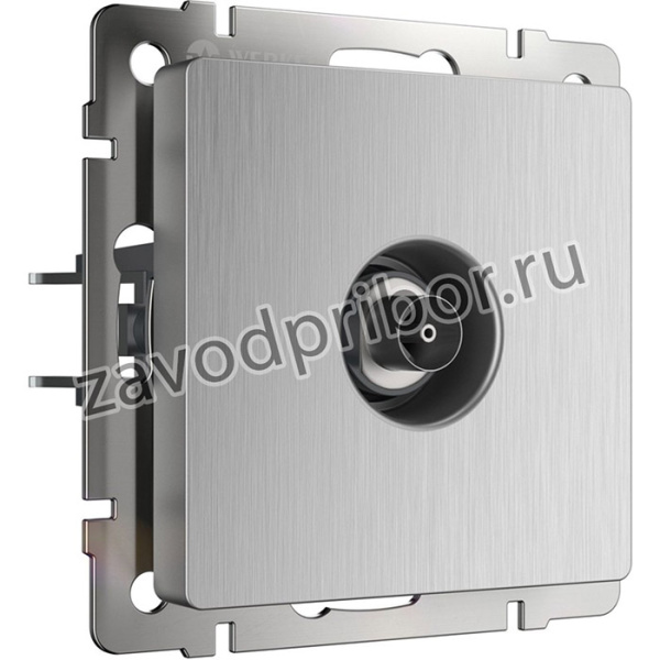 W1183009/ ТВ-розетка оконечная (cеребряный рифленый)