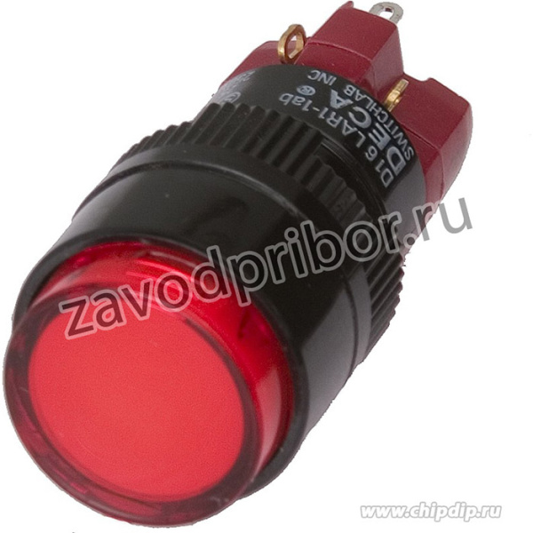 D16LMR1-1abGR, Кнопка без фиксации (5A 250VAC), Neon подсветка 220VAC