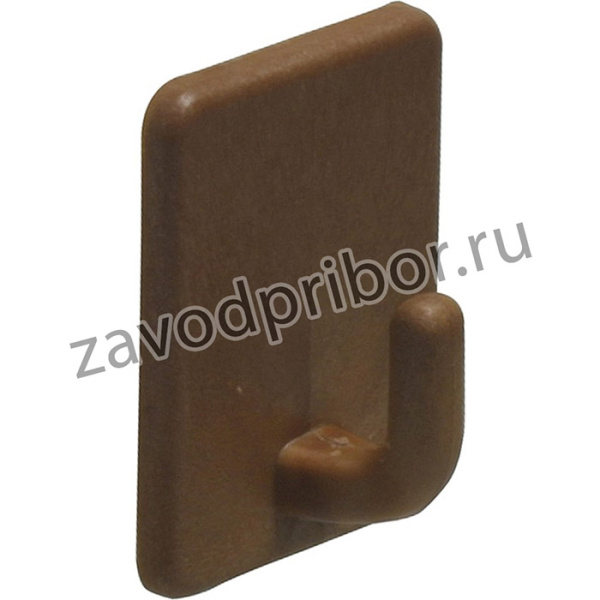 Крючок, пластик, самоклеющийся,коричневый 2 шт. в дисплее 209-43х43х21MAR