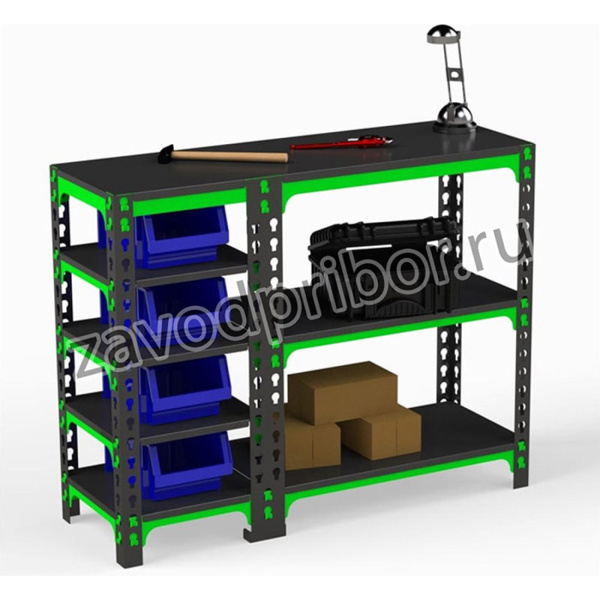 Стол-верстак 950x1600x400 с боковыми полками SVBP951640