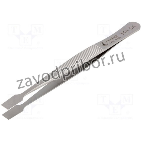 IDL-34A.SA, Пинцет, 120мм, Лезвия: прямые, Концы губок: плоские