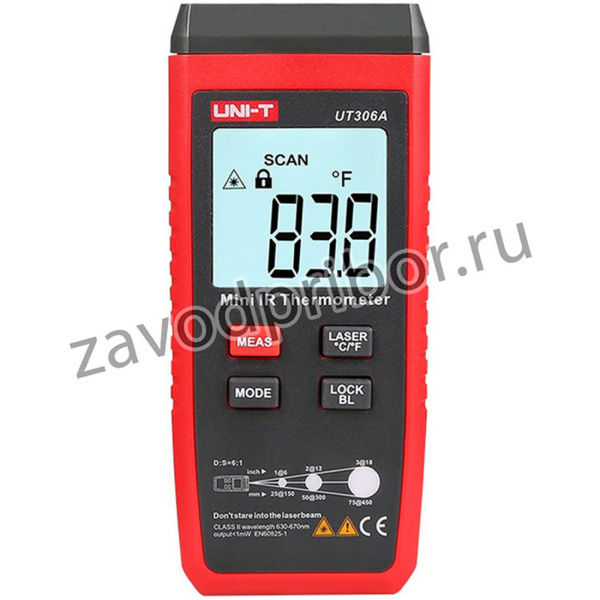 Портативный бесконтактный термометр UT306A , 20C~550C