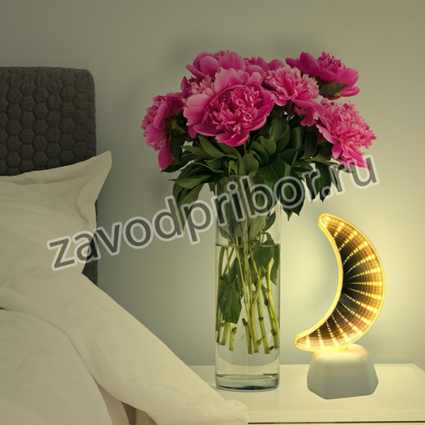 NL-09 Светодиодный ночник зеркальный, "Месяц", желтый, 3хАА, пластик,100х70х190мм.