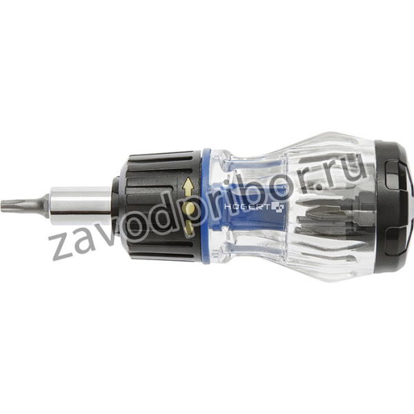 Отвертка 100 мм с реверсивной рукояткой и сменными насадками 8 шт. HOGERT HT1S214