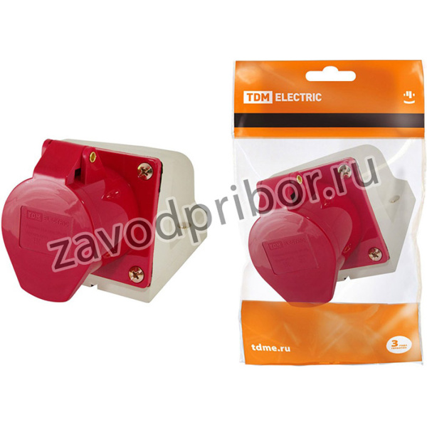 Розетка 114 стационарная 3Р+РЕ 16А 380В IP44 SQ0602-0002