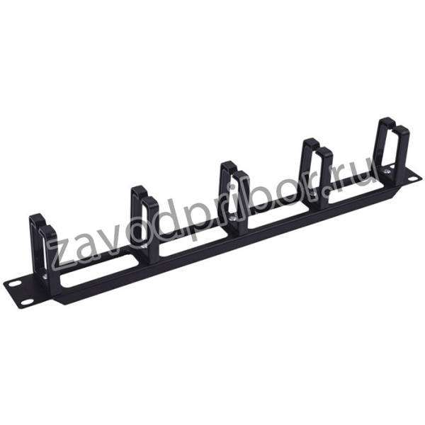 NEOMAX Кабельный органайзер 19"1U, 5 пластиковых колец, цвет черный [NM-CM-1UR5-P-104-BK]