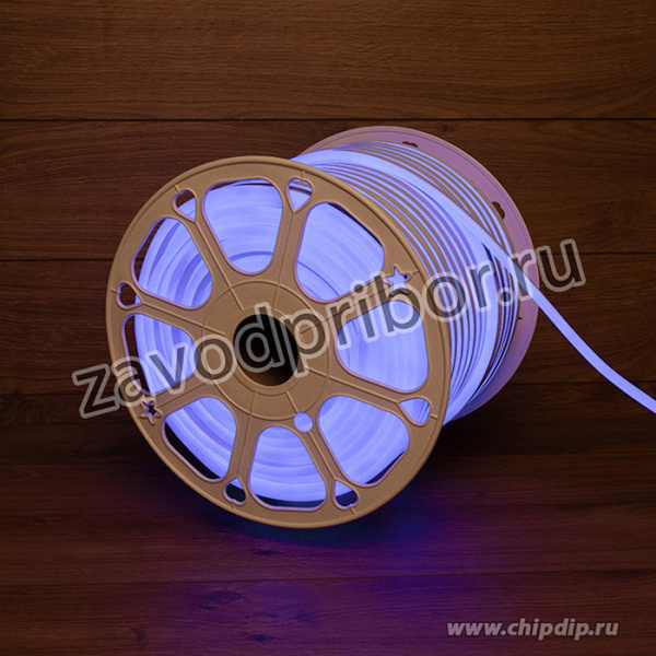 131-043, Гибкий неон LED SMD 8х16 мм, синий, 120 LED/м, бухта 100 м