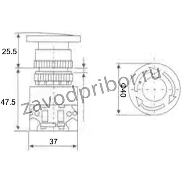 Выключатель-кнопка 10А d22 аварийная остановка красн. Rexant 36-3553