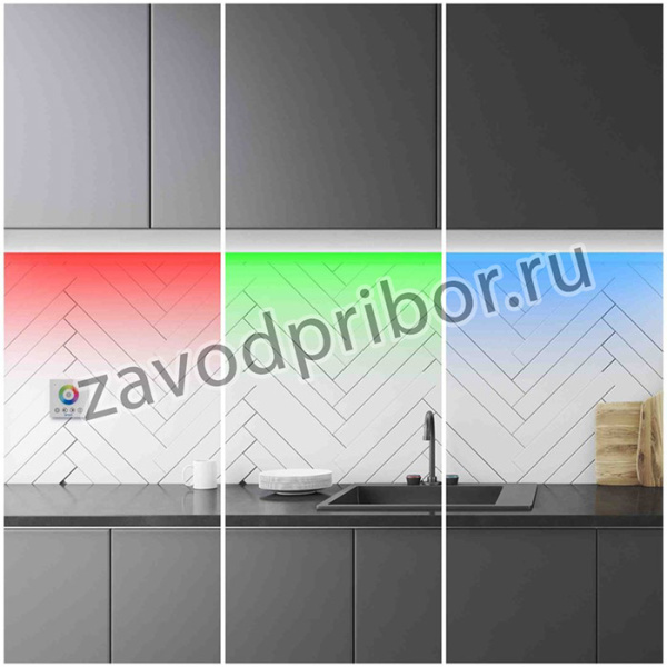 04-09 Контроллер RGB 12В, 144 Вт,встраиваемый с БЕЛОЙ многоцветной сенсорной панелью, 86*86*34 мм
