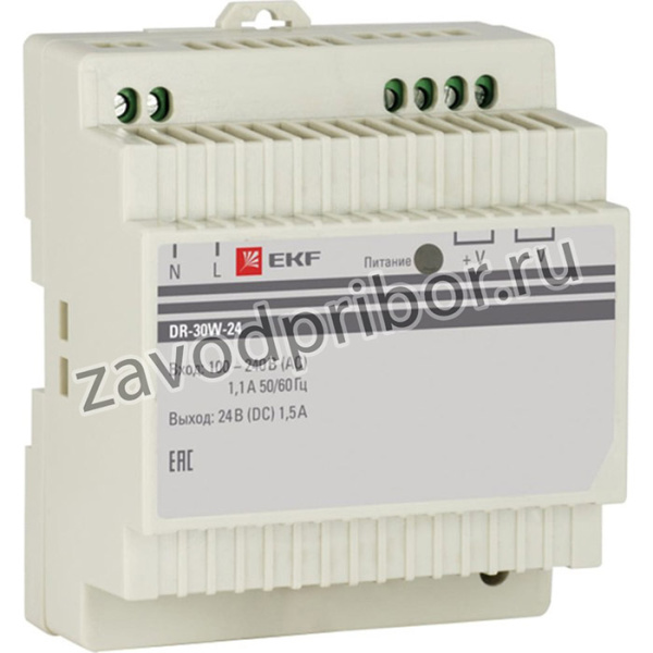Блок питания 24ВPROxima SQdr-30w-24 dr-30w-24