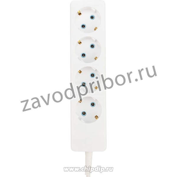 11-7219, Удлинитель 4 гнезда, 3 м, 3х0.75 мм2, с/з, белый