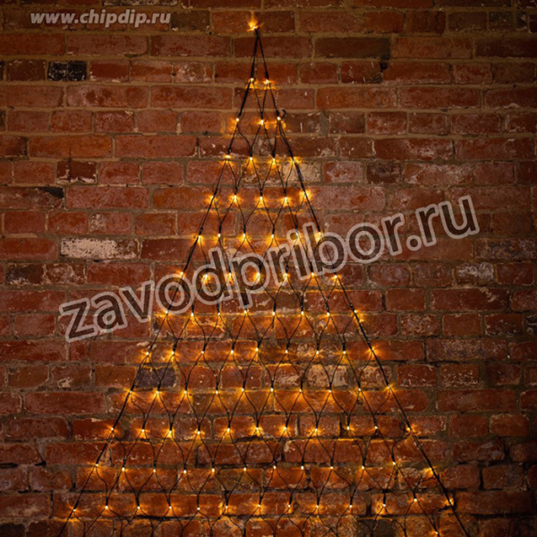 215-006, Гирлянда Сеть 2х2х1.5м, свечение с динамикой, черный ПВХ, 136 LED, 230 В, цвет: Тёплый белый