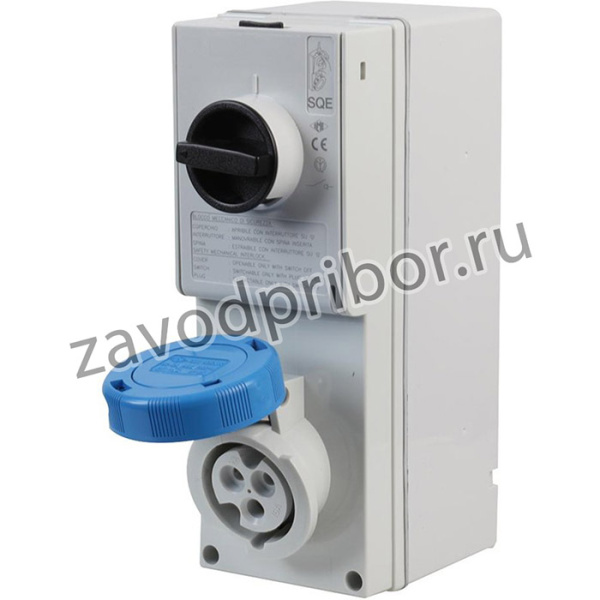SQE1663.5C, Разъем Pin & Sleeve, 16 А, 240 В, Поверхностный Монтаж, Вывод, 2P+E, Синий