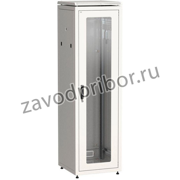 Шкаф сетевой 19дюйм LINEA N 42U 600х800мм сетевой стекл. передняя дверь сер. ITK LN35-42U68-G