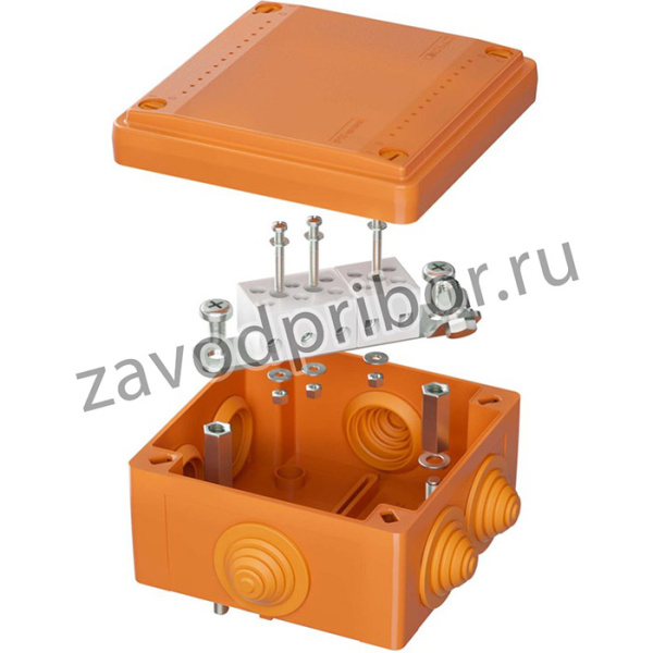 FSB11510, Коробка пластиковая FS с кабельными вводами и клеммниками, IP56,100х100х50мм, 5р, 450V,20A,10мм.кв
