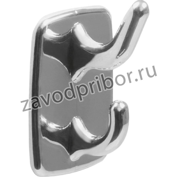 Крючок, пластик, самоклеющийся, покрытие хром 2 шт. в дисплее 204-40х24х24 CR