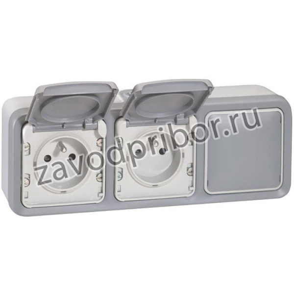 Коробка установочная ОП 3-м Plexo горизонт.сер. Leg 069680