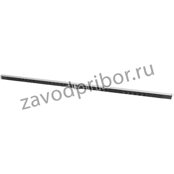 ЦМО Верт. блок розеток Rem-32 на 2 конт. по 10 Schuko, 6 C19 с авт. и амп., 2?16A, алюм.,42-48U,колодка R-32-2x(10S-6C19- A-Am)-1820-K