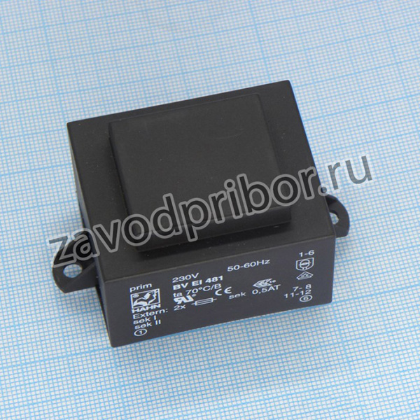 BV EI 481 1184, (10W 15V 667mA 230V), Трансформатор питания 10ВА 230В 15В 667мА 70/B (24)